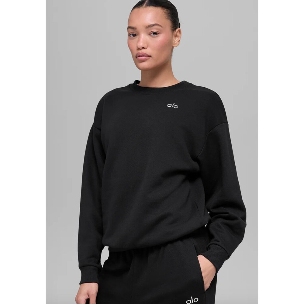 Alo Accolade Crewneck Pullover in Black Size Large